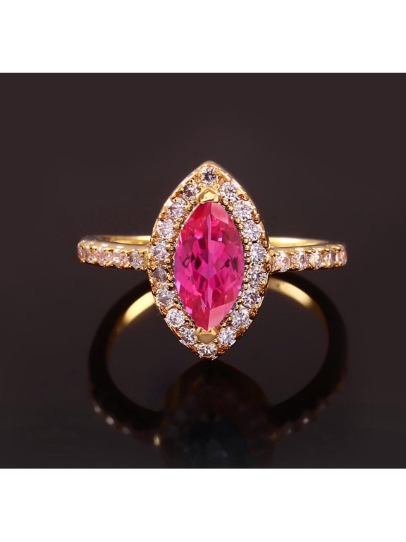 Ceylon Pink Sapphire Ring: Marquise Gemstone, Sterling Silver