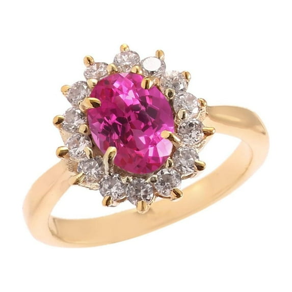 Ceylon Pink Sapphire Ring: Oval Gemstone, 925 Sterling Silver - Walmart.com