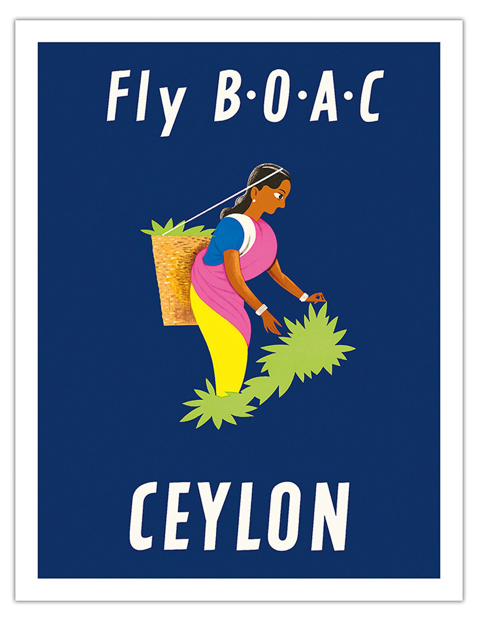 Ceylon (Sri Lanka) BOAC Sri Lankan Tea Picker Vintage Airline