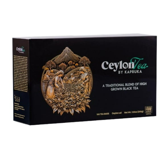 Ceylon Tea by Kapruka | Premium High-Grown Black Tea | 100 Tea Bags | Pure Ceylon Tea | Bold & Aromatic Flavor