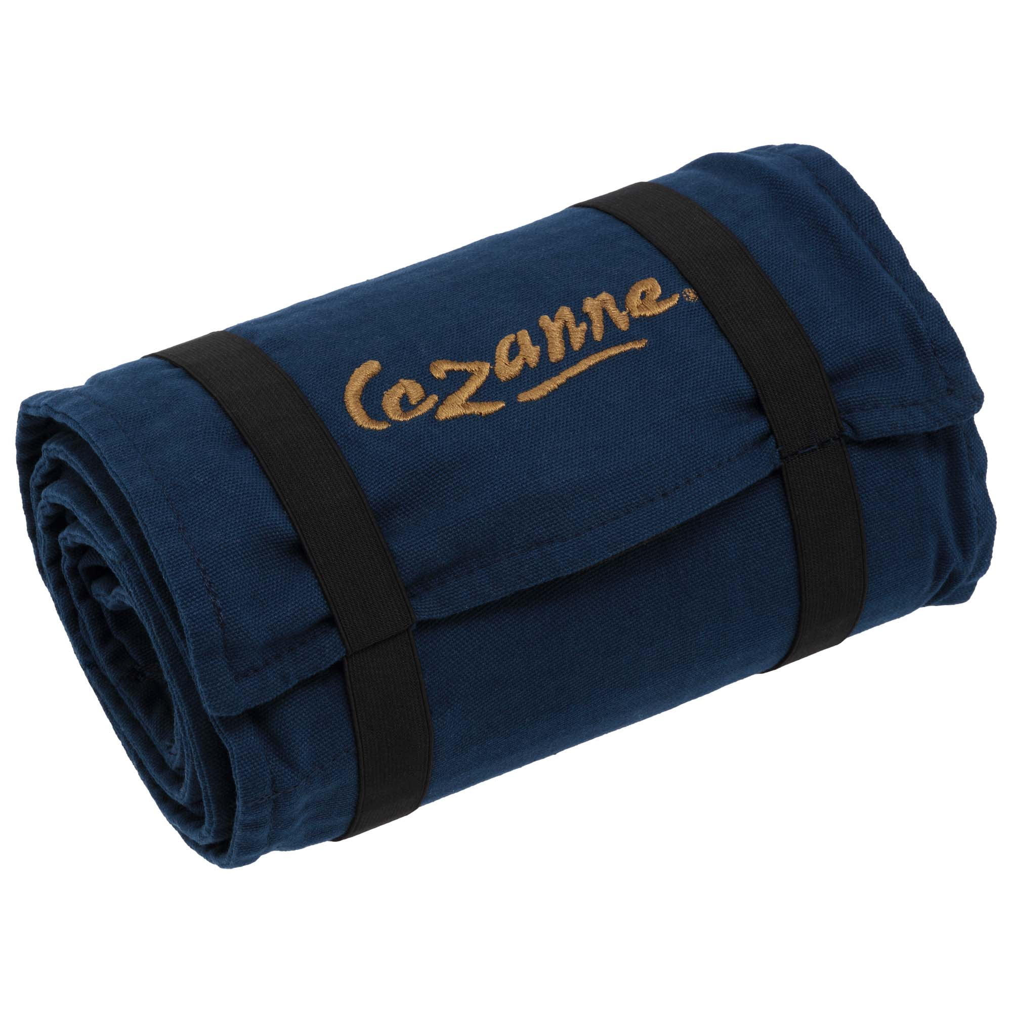 Cezanne Artist Pencil Case - Durable Blue Cotton Canvas Roll-Up Travel Art Case w/ Zipper Art Pouch for Artists, Professionals - Lightweight, Portable Organization- up to 120 Colored Pencils