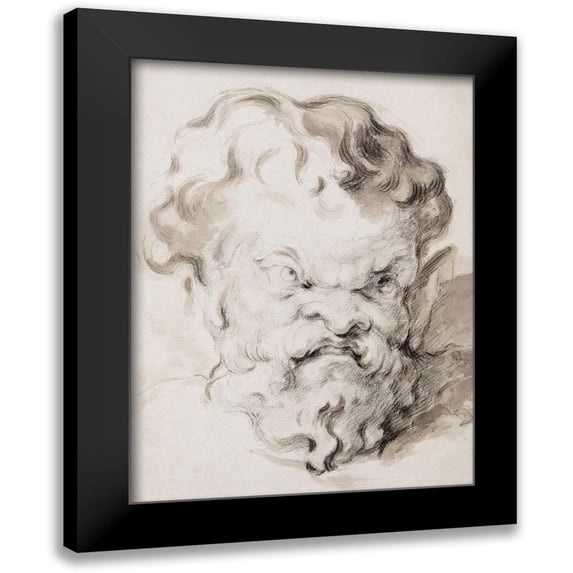Cezanne, Paul 11x14 Black Modern Framed Museum Art Print Titled - Head of Silenus