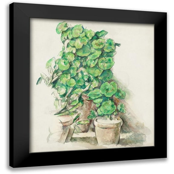 Cezanne, Paul 12x13 Black Modern Framed Museum Art Print Titled - Geraniums