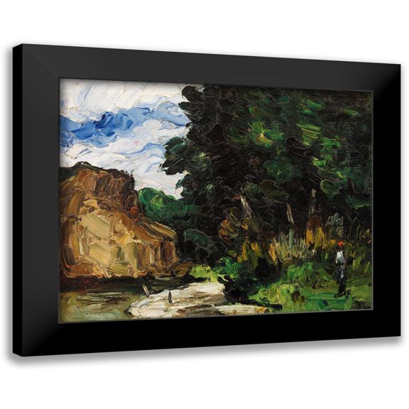 Cezanne, Paul 14x12 Black Modern Framed Museum Art Print Titled - River Bend