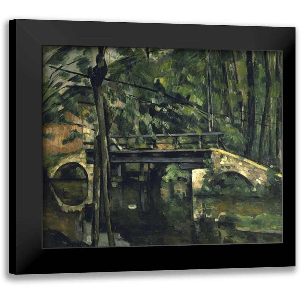 Cezanne, Paul 14x12 Black Modern Framed Museum Art Print Titled - The Bridge at Maincy - Le Pont de Maincy