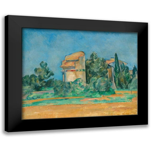 Cezanne, Paul 14x12 Black Modern Framed Museum Art Print Titled - The Pigeon Tower at Bellevue
