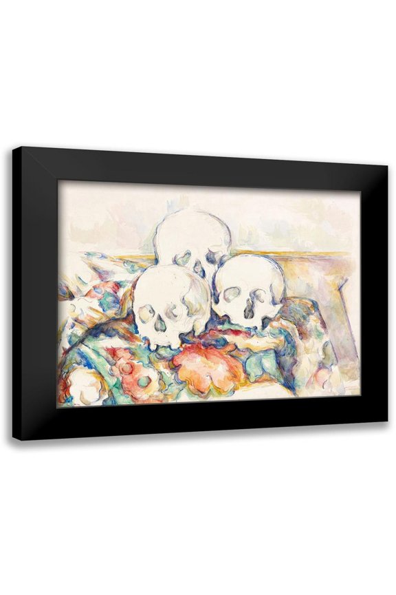 Cezanne, Paul 14x12 Black Modern Framed Museum Art Print Titled - The Three Skulls 