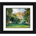thumbnail image 1 of Cezanne, Paul 14x12 Black Ornate Wood Framed with Double Matting Museum Art Print Titled - The House at Jas De Bouffan, 1 of 4