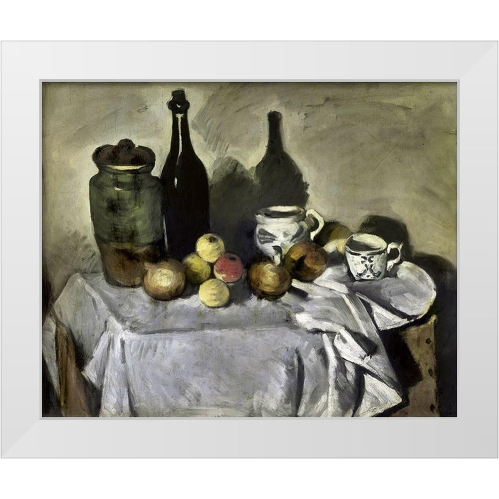 Cezanne, Paul 14x12 White Modern Wood Framed Museum Art Print