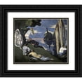 thumbnail image 1 of Cezanne, Paul 23x20 Black Ornate Wood Framed with Double Matting Museum Art Print Titled - Pastoral, 1 of 4