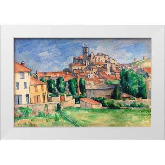 Cezanne, Paul 24x17 White Modern Wood Framed Museum Art Print Titled - Gardanne