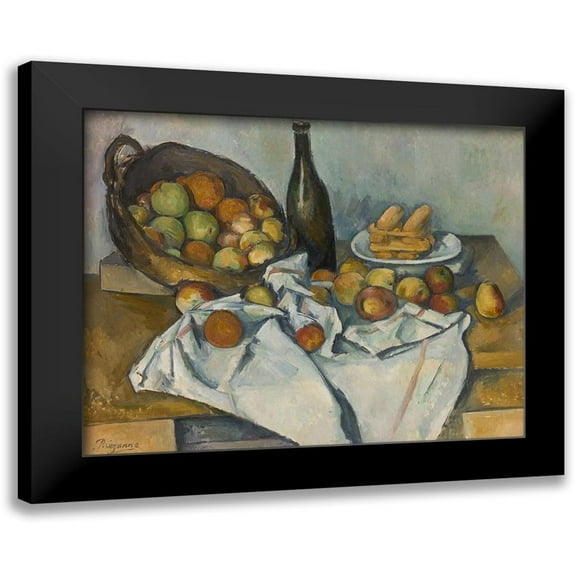 Cezanne, Paul 24x20 Black Modern Framed Museum Art Print Titled - The Basket of Apples 1893