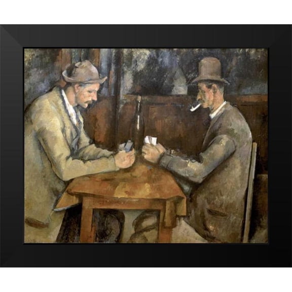 Cezanne, Paul 24x20 Black Modern Framed Museum Art Print Titled - The Card Players