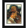 thumbnail image 1 of Cezanne, Paul 25x32 Black Ornate Wood Framed with Double Matting Museum Art Print Titled - Man with Pipe, 1 of 4