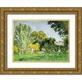 thumbnail image 1 of Cezanne, Paul 32x25 Gold Ornate Wood Framed with Double Matting Museum Art Print Titled - Trees at Jas de Bouffan, 1 of 4