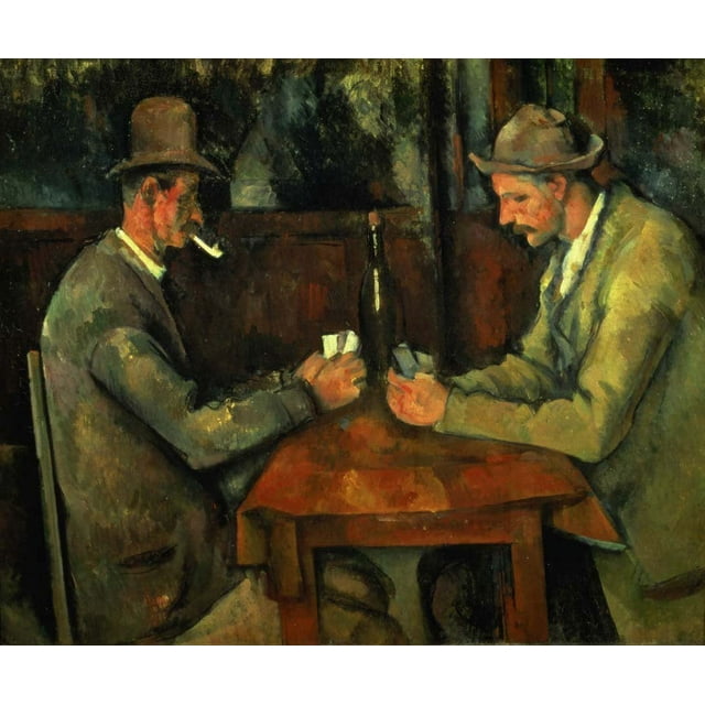 Cezanne "The Card Players" (19th) Glossy Poster (50"x60)