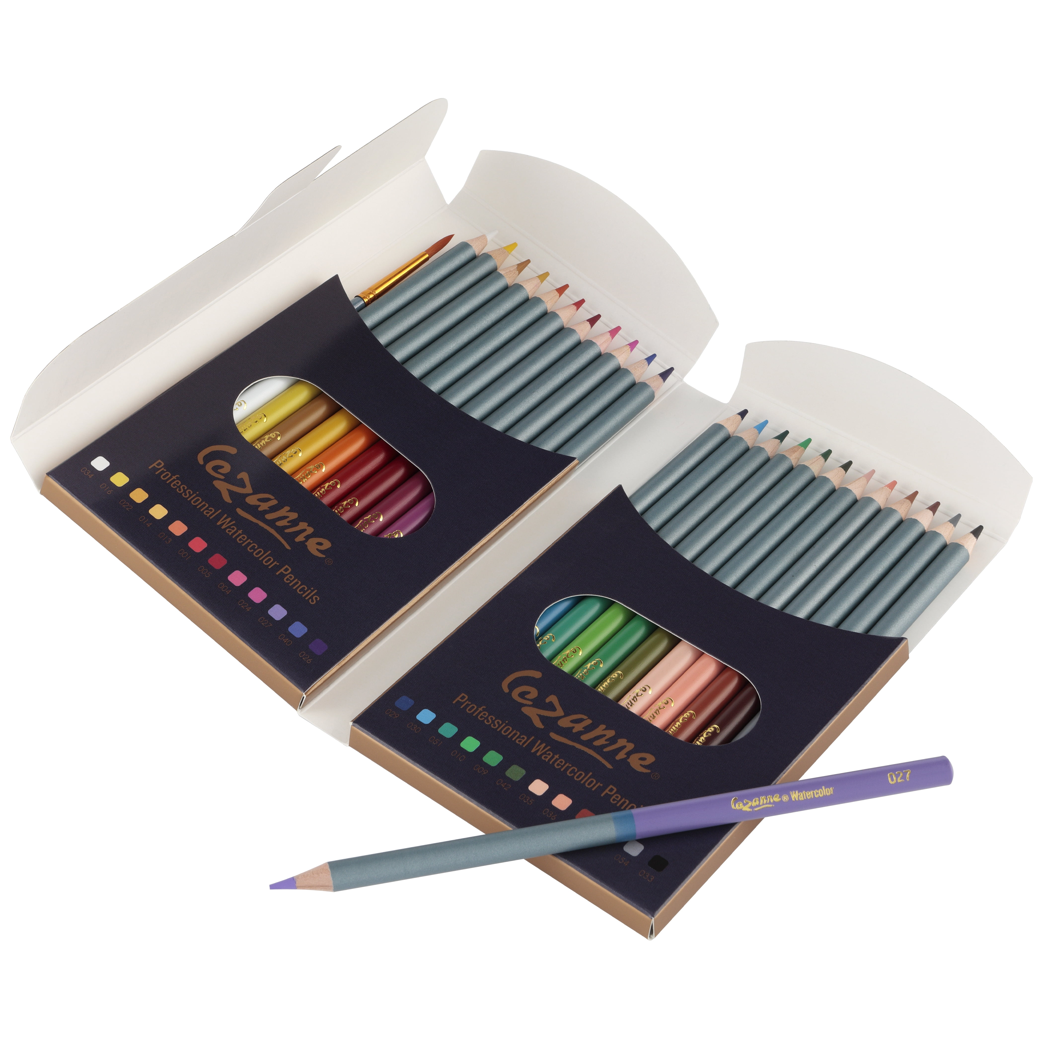 Cezanne Watercolor Pencil Set of 24 - Professional Artist Quality Soft Core Leads for Watercolour Painting, Coloring, Drawing, Layering, Blending, Shading, Use Wet or Dry
