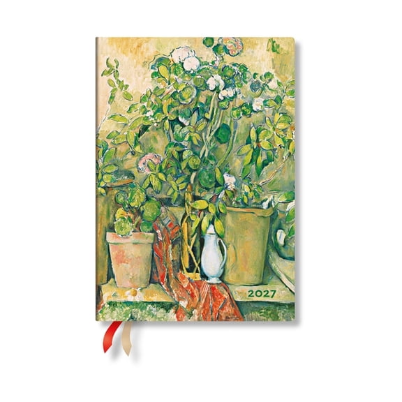 Cezanne's Terracotta Pots and Flowers 2027 Cezanne's Terracotta Pots and Flowers MIDI Hardcover 12-Month Daily Planner, 416pg, 80gsm by Paperblanks, (Paperback)