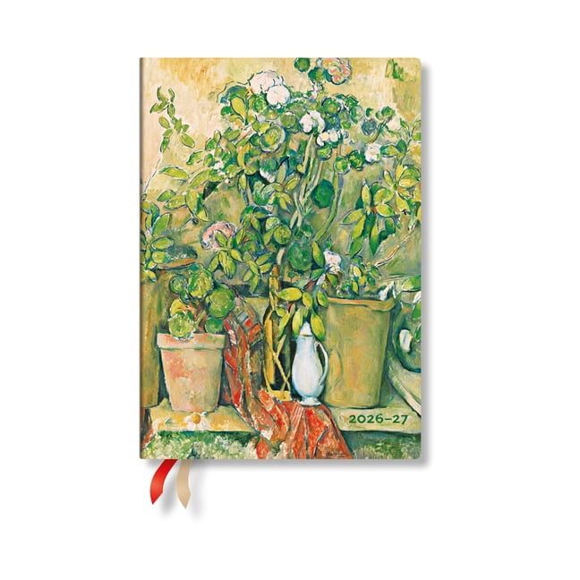 Cezanne's Terracotta Pots and Flowe 2027 Cezanne's Terracotta Pots and Flowers MIDI Horizontal Hardcover 18-Month Weekly Planner, 208pg, 80gsm by Paper, (Paperback)