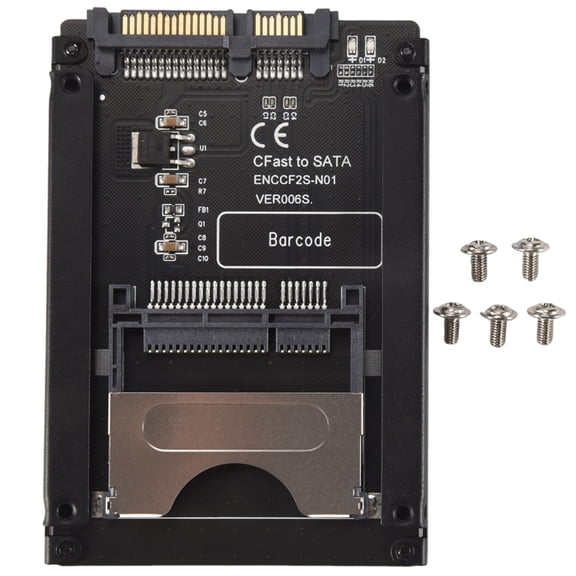 Cfast To Sata3.0 Hard Disk Adapter Card 22Pin To Cfast Card Adapter 2.5 Inch Hard Disk Case Ssd Hdd Cfast Card Reader For Pc Laptop,1*Cfast to hard disk adapter 1*Screw package,Black