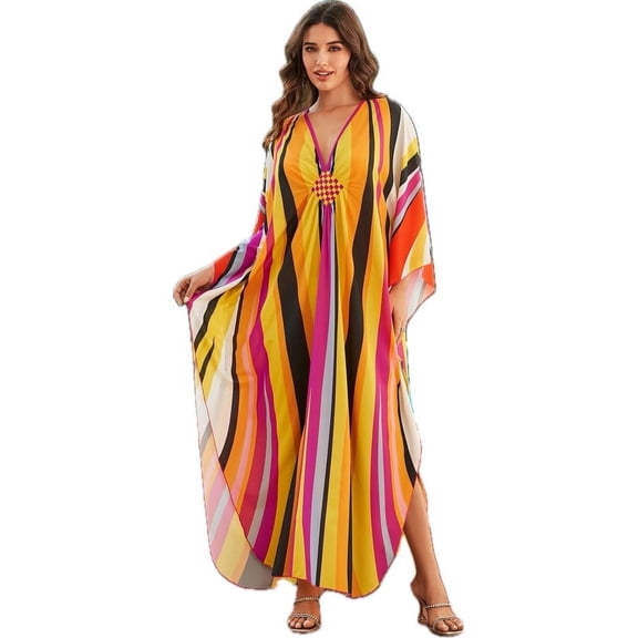 Cfcsrp Caftan for Women Plus size Kaftan Dresses Swimsuit Cover up Beach Dress Maxi Loungewear