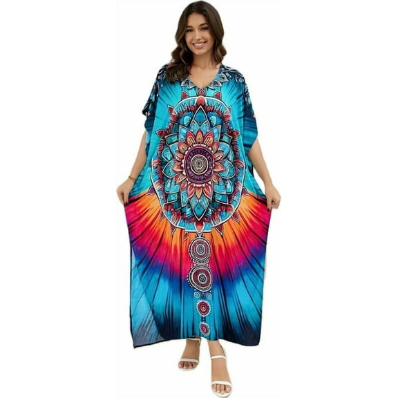 CFCSRP Women Kaftan Dresses Plus Size Moo Moo for WomenCover ups Summer Dress Maxi Long Caftan Swimsuit Bathing Suit Cover Up