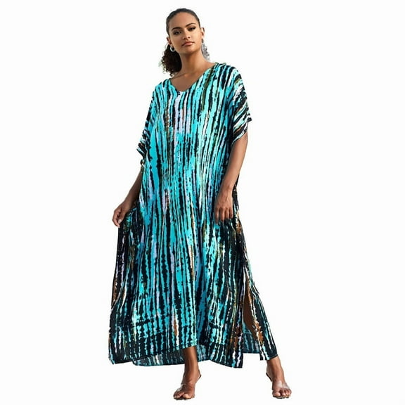 CFCSRP Women Kaftan Dresses Plus Size Moo Moo for WomenCover ups Summer Dress Maxi Long Caftan Swimsuit Bathing Suit Cover Up