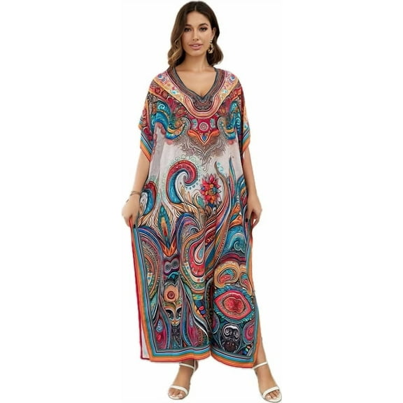 CFCSRP Women Kaftan Dresses Plus Size Moo Moo for WomenCover ups Summer Dress Maxi Long Caftan Swimsuit Bathing Suit Cover Up
