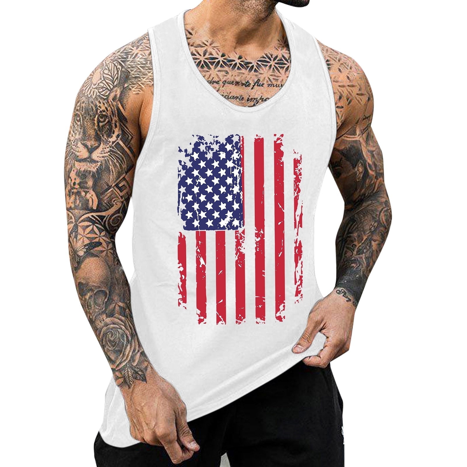 Cfklopgg 2024 Mens Tank Tops 2024 A Man Big And Tall Mens Tank Top 3xl