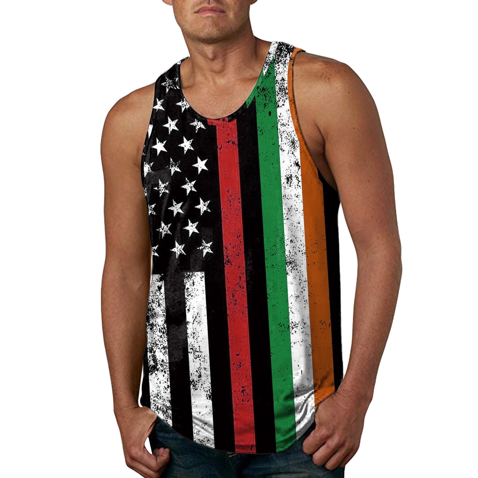 Cfklopgg Lightning Deals of Today Muscle Shirt 2024 Running Men Sleeveless Tee Shirts For Men V