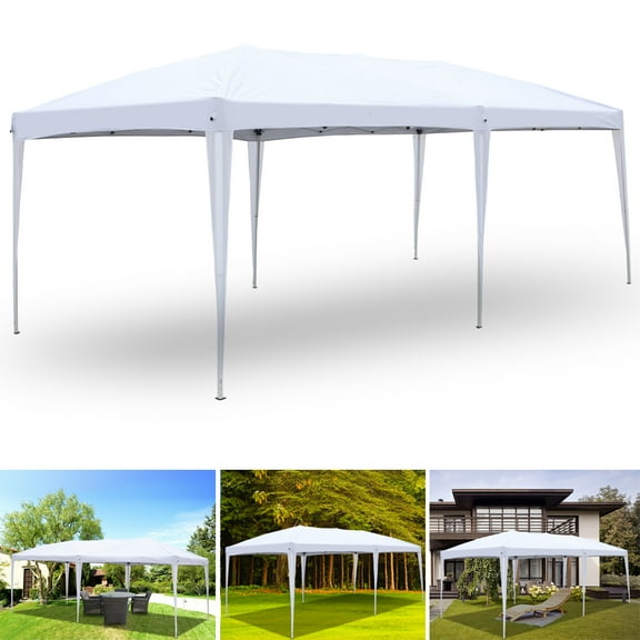 Cfowner 10' X 20' Outdoor Wedding Party Tent Camping Shelter Gazebo Canopy Easy Set Gazebo BBQ Pavilion Canopy Cater Events