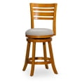 thumbnail image 1 of Cfowner 24" Counter Height Slat Back Swivel Stool, Natural Finish, Beige Fabric Seat, 1 of 6