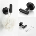 thumbnail image 1 of Cfowner 3 Piece Wall Mount Towel Rack Set, Bathroom Stainless Steel Set, Wall Mounted Robe Hook for Home & Office, Matte Black, 1 of 6