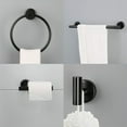 thumbnail image 1 of Cfowner 6 Piece Wall Mount Towel Rack Set, Bathroom Stainless Steel Set, Wall Mounted Robe Hook for Home & Office, Matte Black, 1 of 6