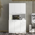 thumbnail image 1 of Cfowner 70" Long Standing Kitchen Cabinet with Top & Bottom Enclosed Cabinet Space, One Drawer, 1 of 9