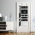 thumbnail image 1 of Cfowner Dark Brown Jewelry Mirror Cabinet, Storage Cabinet with 5-Layer Shelf 2 Drawer, 1 of 7
