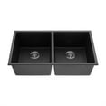 thumbnail image 1 of Cfowner Double Bowl Sink, 32" Undermount Kitchen Sink with Basket Strainer, Matte Black, 1 of 5