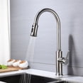 thumbnail image 1 of Cfowner Kitchen Faucet, Commercial Sink Faucet with Pull Down Sprayer, Single Handle Sink Faucet, 360°Swivel Spout, 2 Modes, Brushed Nickel, 1 of 8