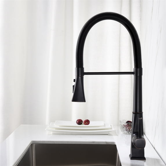 Cfowner Kitchen Faucet with Pull Down Sprayer, Commercial Kitchen Faucets for Bar Laundry, 360°Swivel Spout