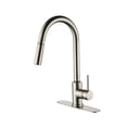 thumbnail image 1 of Cfowner Kitchen Faucet with Pull Down Sprayer, High Arc Single Handle Sink Faucet for Bar Laundry, 360°Swivel Spout, Brushed Nickel, 1 of 7