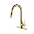 thumbnail image 1 of Cfowner Kitchen Faucet with Pull Down Sprayer, High Arc Single Handle Sink Faucet for Bar Laundry, 360°Swivel Spout, Gold, 1 of 8