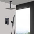 thumbnail image 1 of Cfowner Matte Black Shower System- 12 Inches Ceiling Shower Faucet Set with Shower Head, Handheld-Shower Combo Set for Bathroom-Easy Installation- Eco-Friendly, 1 of 6
