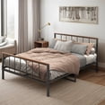thumbnail image 1 of Cfowner Metal High Black Platform Bed Frame, Support up to 660lbs, No Box Spring Needed, Noise-Free, Easy Assembly-Queen, 1 of 8