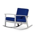 thumbnail image 1 of Cfowner Modern Accent Rocking Chair for Living Room/Bedroom/Nursery, Silver Gray Finish, Navy Cushions, 1 of 3