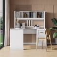 thumbnail image 1 of Cfowner Modern L Shaped Computer Desk with Hutch, Corner Office Desk for Home Office, 1 of 11
