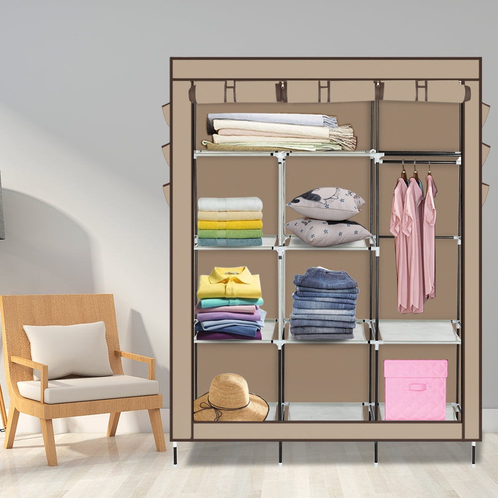 Cfowner Portable Closet Wardrobe, with 69" High-leg Non-woven Fabric ...