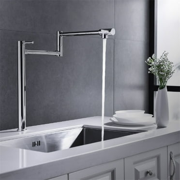 Cfowner Pot Filler Faucet with Extension Shank, Commercial Faucets for Bar Living Room, 360°Swivel Spout