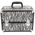 thumbnail image 1 of Cfowner Professional Makeup Train Case, Aluminum Frame Makeup Box with Mirror, Jewelry Storage Organizer, White Zebra, 1 of 7