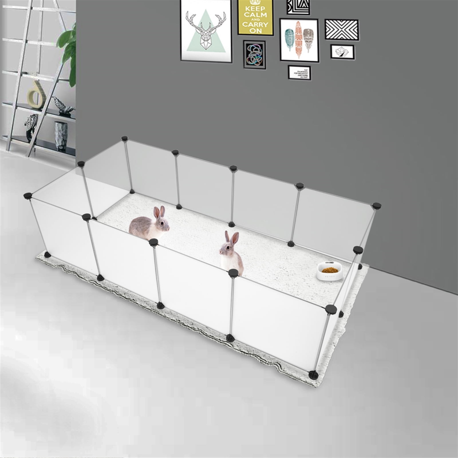 Cfowner Puppy Kennel Crate Fence Tent， Pet Playpen Portable Large Plastic Yard Fence for Small Animals
