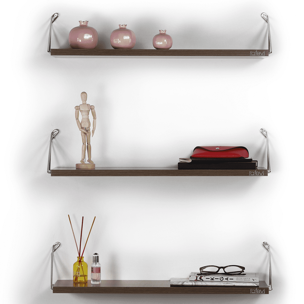 Cfowner Set of 3 Floating Shelves for Wall, Hanging Wood Shelf & Wall ...